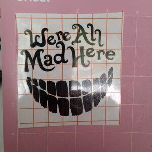 Alice in the Wonderland Mad hatter Decals Car Decals Black Vinyl set of 2